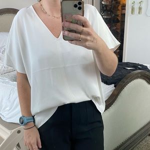 v neck work blouse